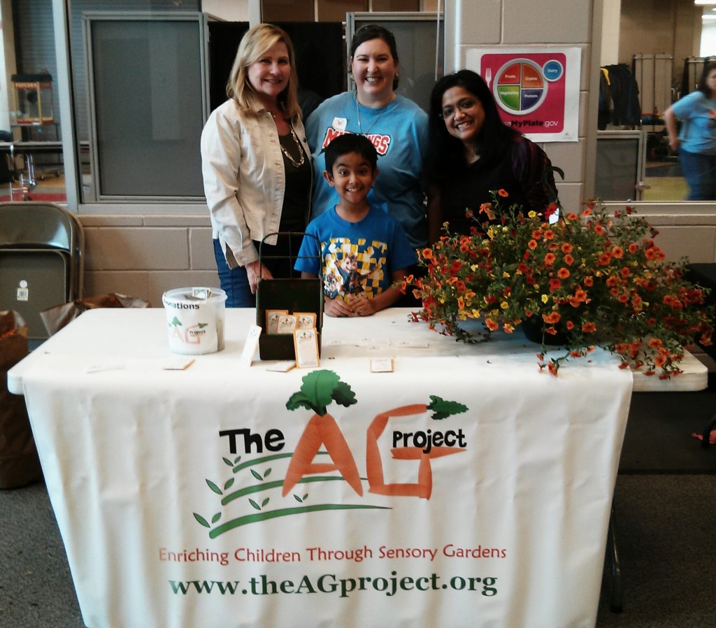 Back: Patricia Robertson, Michele Vaughan, Anu Mohapatra Front: Aniket!  He is the "A" in the "AG" Project, which stands for "Aniket's Garden" :-)